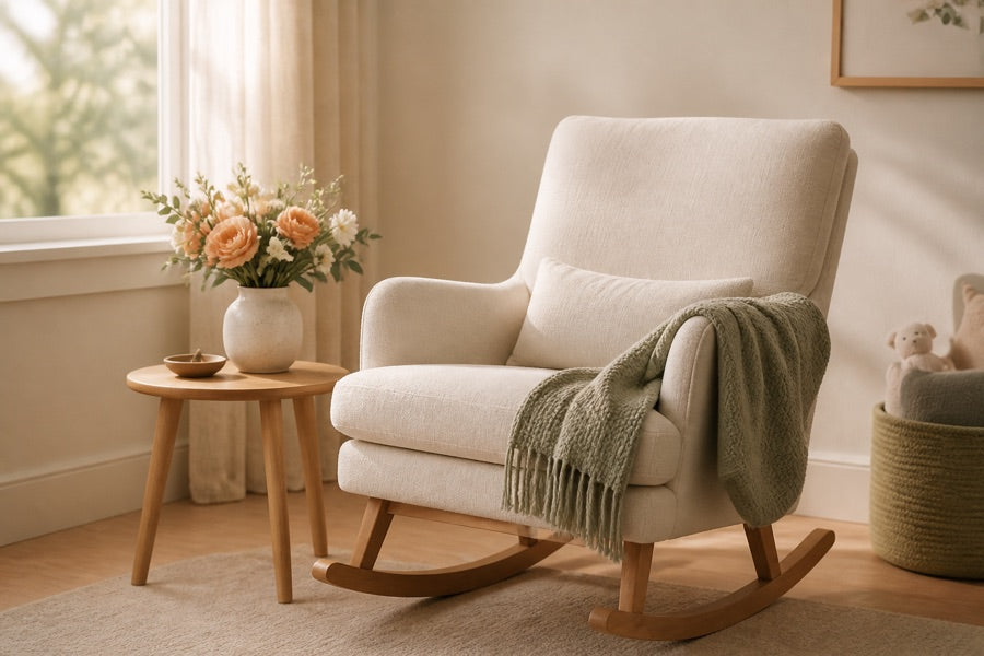 Peaceful nursery corner with rocking chair